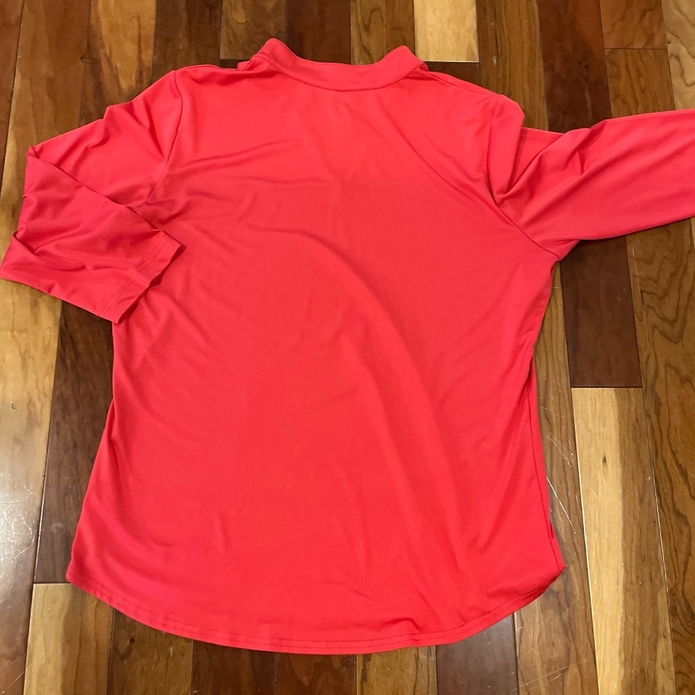 GG BLUE Top Women's XL Active Fall Golf Pickleball Tennis Coral/Red Blend EUC - Picture 6 of 6